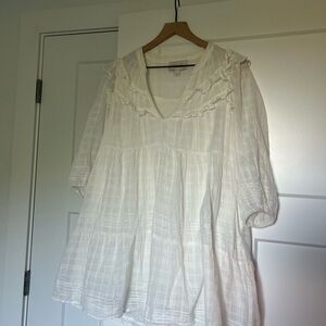 Elegant White Dress with Ruffle Details